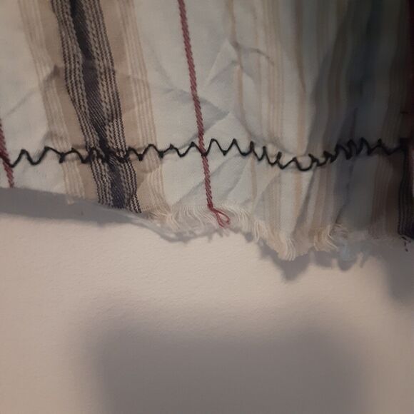 7 Diamonds Shirt XL Long Sleeve Button Blue Striped Pearl Snap Pockets Western - Picture 9 of 11